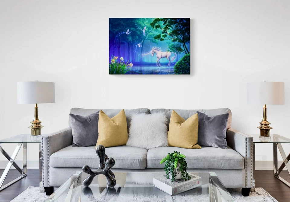 FANTASY UNICORN CANVAS PICTURE PRINT WALL ART - Image 2 of 4