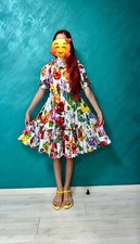 RRP 630€ Dolce Gabbana Girls Cotton Dress 9-10Y Exclusive Blooming Collection