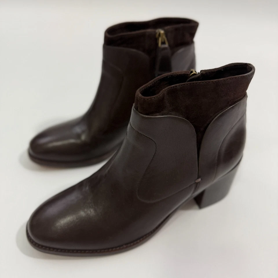 Botín al Tobillo Johnston & Murphy Cuero Marrón con Cremallera 2.75" Tacón Bloque Talla 8M Foto 2 de 4