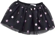 Epic Threads Stars Foil Tutu Tulle Skirt girl Black 6x 47-50" 47-52 lbs