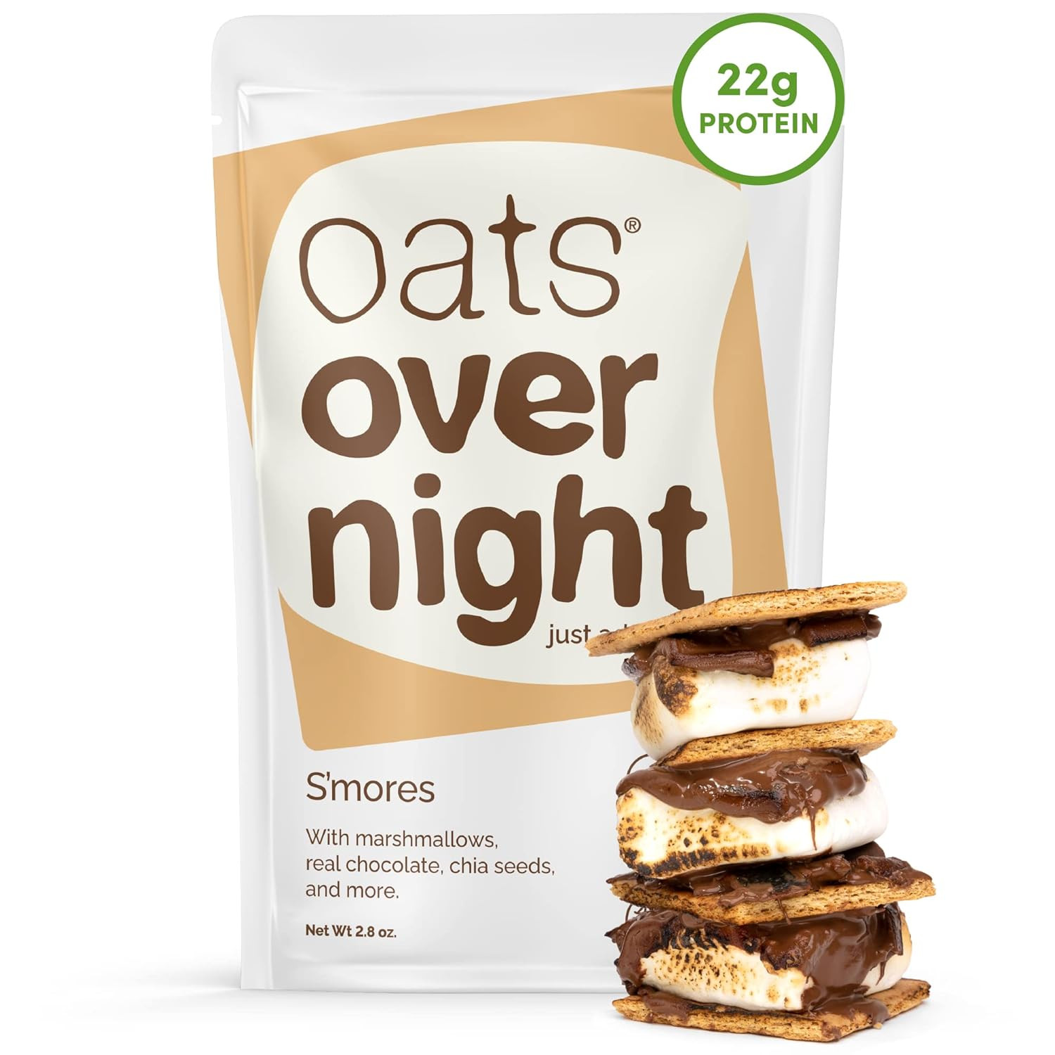 Овсяные хлопья на ночь Smores - Овсяные хлопья на ночь с 22 г белка и высоким содержанием клетчатки для завтрака.