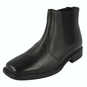 Hombre Hush Puppies Tirar En Elegante Negro Leather Botines Chelsea Litio  Talla | eBay