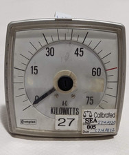 Tyco Crompton 016-055A-FAWN-SR 0/1 Milliamps AC 0/75 Kilowatts Panel Meter