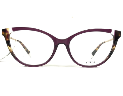 Furla Eyeglasses Frames VFU292 COL.09PW Purple Tortoise Gold  display picture 2