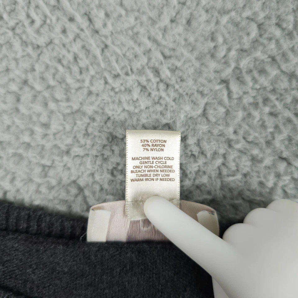 Suéter túnica Ann Taylor LOFT para mujer gris medio dobladillo a rayas manga larga pulóver Foto 4 de 4