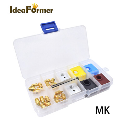 V6/MK8 Nozzle+Heat block+Silicone Sock+Hex Wrench For A8 CR10 Ender 3 3D Printer