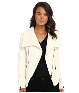 white hoodless jacket