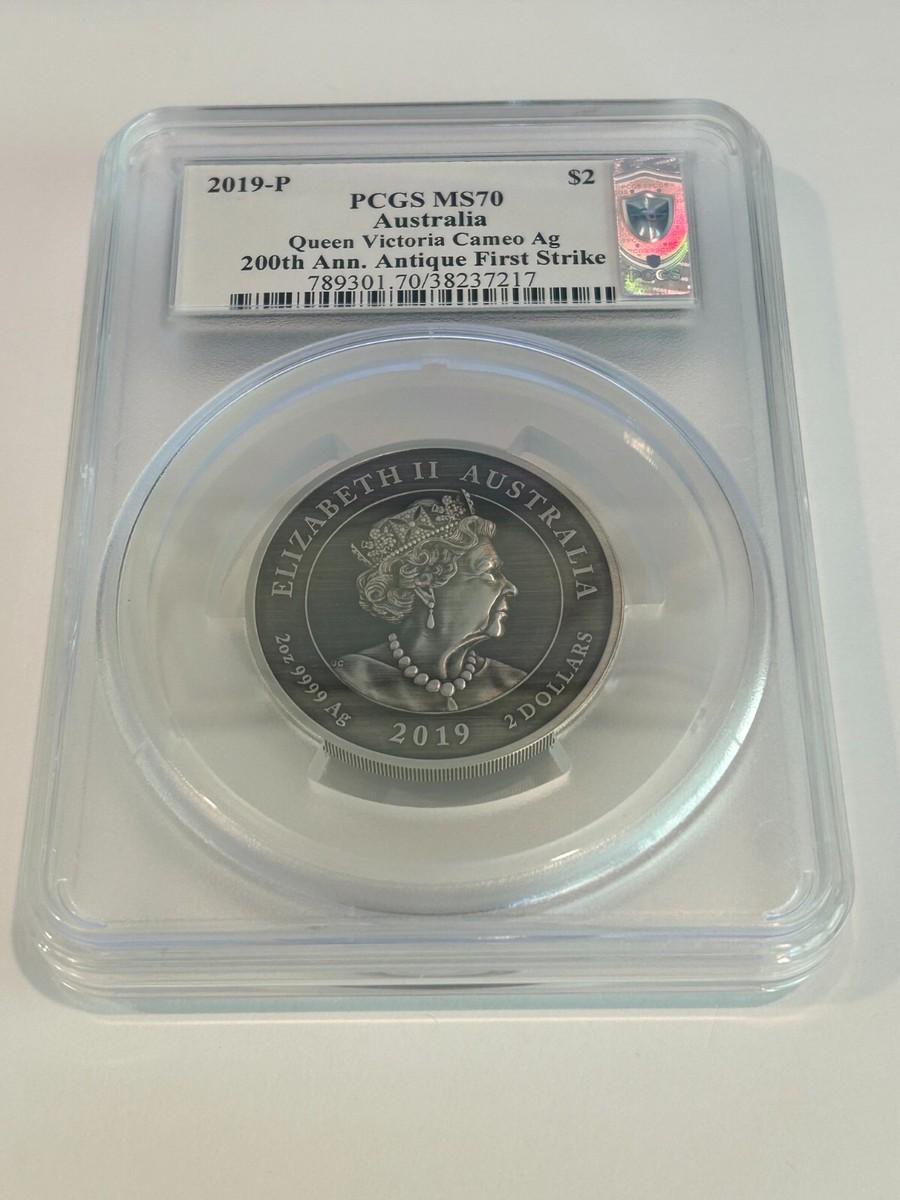 最高鑑定】2019年 オーストラリア 2オンス PCGS 大型銀貨 MS70