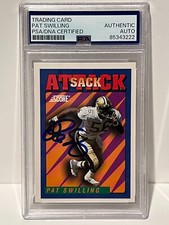 PAT SWILLING 1992 Score Sack Attack Signed Auto Autograph New Orleans Saints PSA