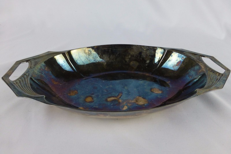 Exquisite Antique Orivit Bowl, Silverplated brass, ca. 1910, Art Deco