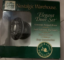 Nostalgic Warehouse Pewter Classic Rosette & Victorian Door Knob Passage 2.375