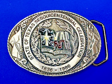 State Of Texas Sesquicentennial Celebration 1836-1986 Commemorative Belt Buckle