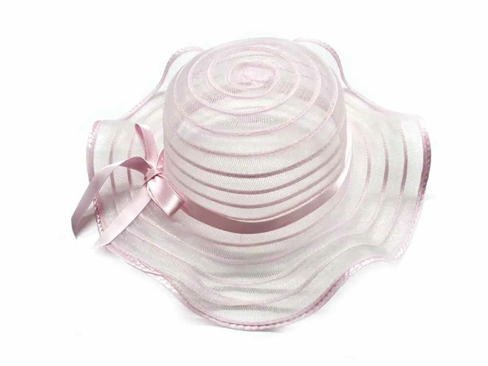 pink wave skirt hat girl elegant ceremony girl hat baby children