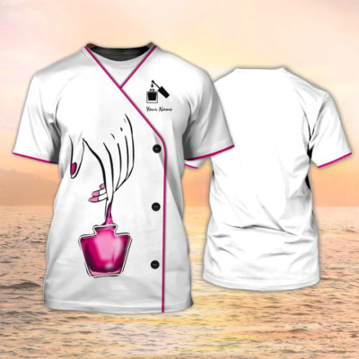 Beauty Spa Uniform Nail Tech Shirts Custom Manicurist Gift White, Gift for Her,
