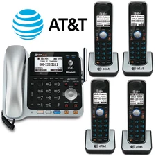 AT&T TL86109 2-Line Connect to Cell Corded Cordless Answering System 4 Handsets