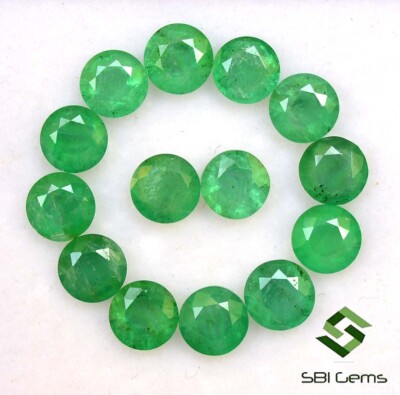4.50 MM Natürlicher Smaragd Rund Schliff Menge 14 Stück 5.56 Cts Zambia Lose