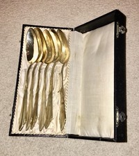 Silberl&ouml;ffel 6er Box Set 90er Silber Antik Ca. 1955