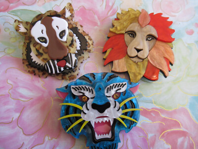 Big Acrylic Lion Big Cat Brooch Pin Tiger Brooch Acrylic Choose  Favorite NEW