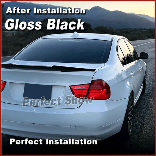 For BMW 3Series E90 325i 328i 335i 2006-2012 Gloss Black Rear Trunk Spoiler Wing - Picture 5 of 13