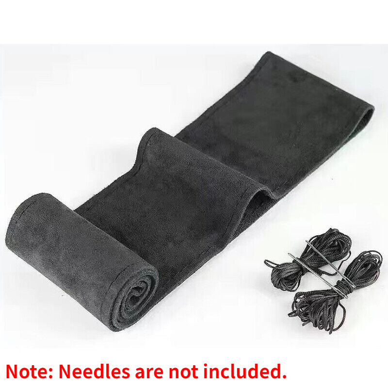DIY Anti Fur Car Steering Wheel Cover Needles Thread Stitch Wrap Suede Leather