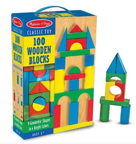 Melissa & Doug 100 Piece Wood Blocks Set