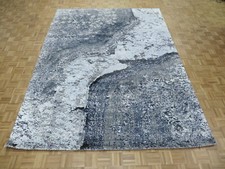 8'10 x 11'10 Hand Knotted Fine Modern Abstract Oriental Rug With Silk G8314