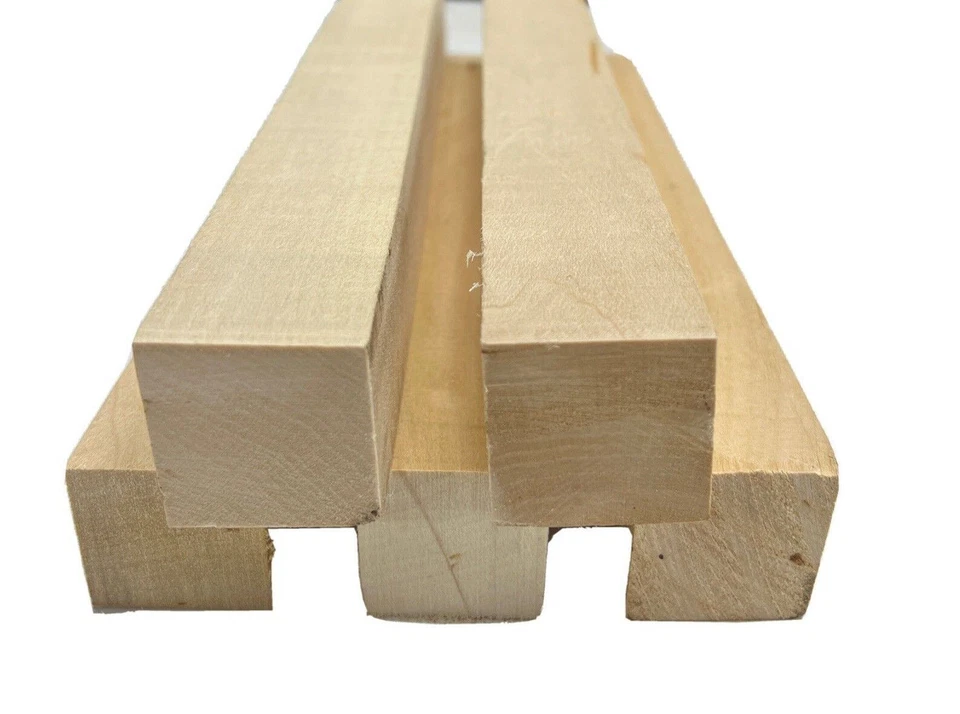 EXOTIC WOOD ZONE 5 Pcs, Basswood Carving Wood Blocks 2x2x12 Craft Turning Blank- Free US Shipping