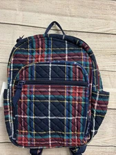 VERA BRADLEY Small Backpack Hand Bag Purse School Christmas/TARTAN PLAID NEW NWT