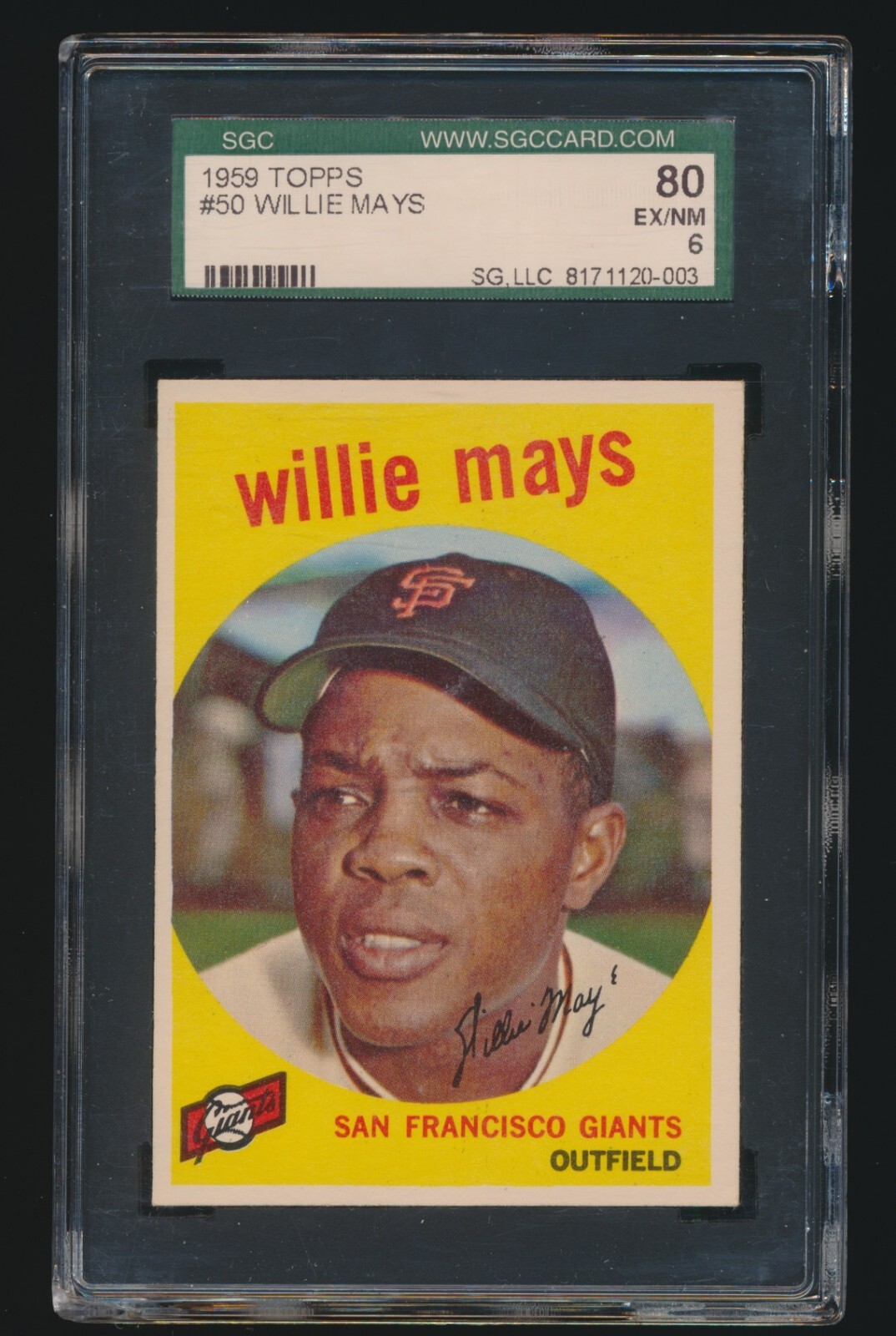 1959 Topps Willie Mays #50 HOF San Francisco Giants SGC 6 EX/NM