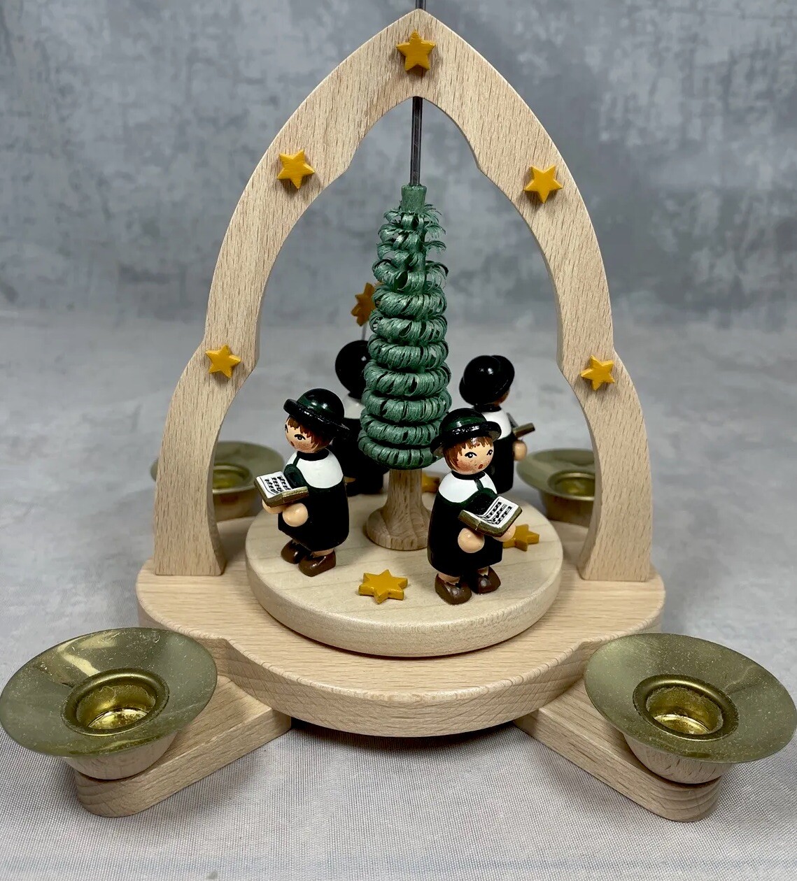Kathe Wohlfahrt German Christmas Pyramid Windmill Choir Candle Holder