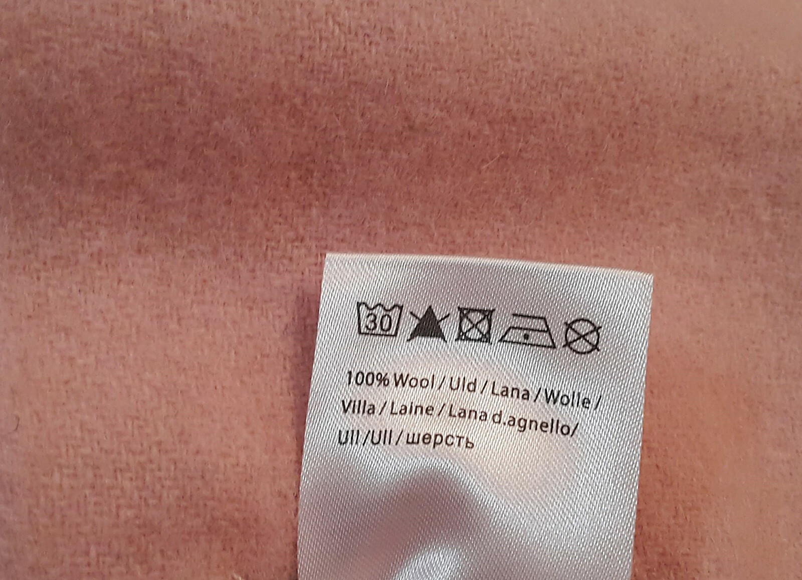 VINTAGE AUTHENTIC ICHI SOLID LIGHT PINK WOOL LONG… - image 4