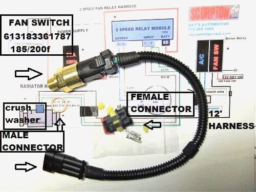 61318361787 2 speed fan temperature switch & socket 12
