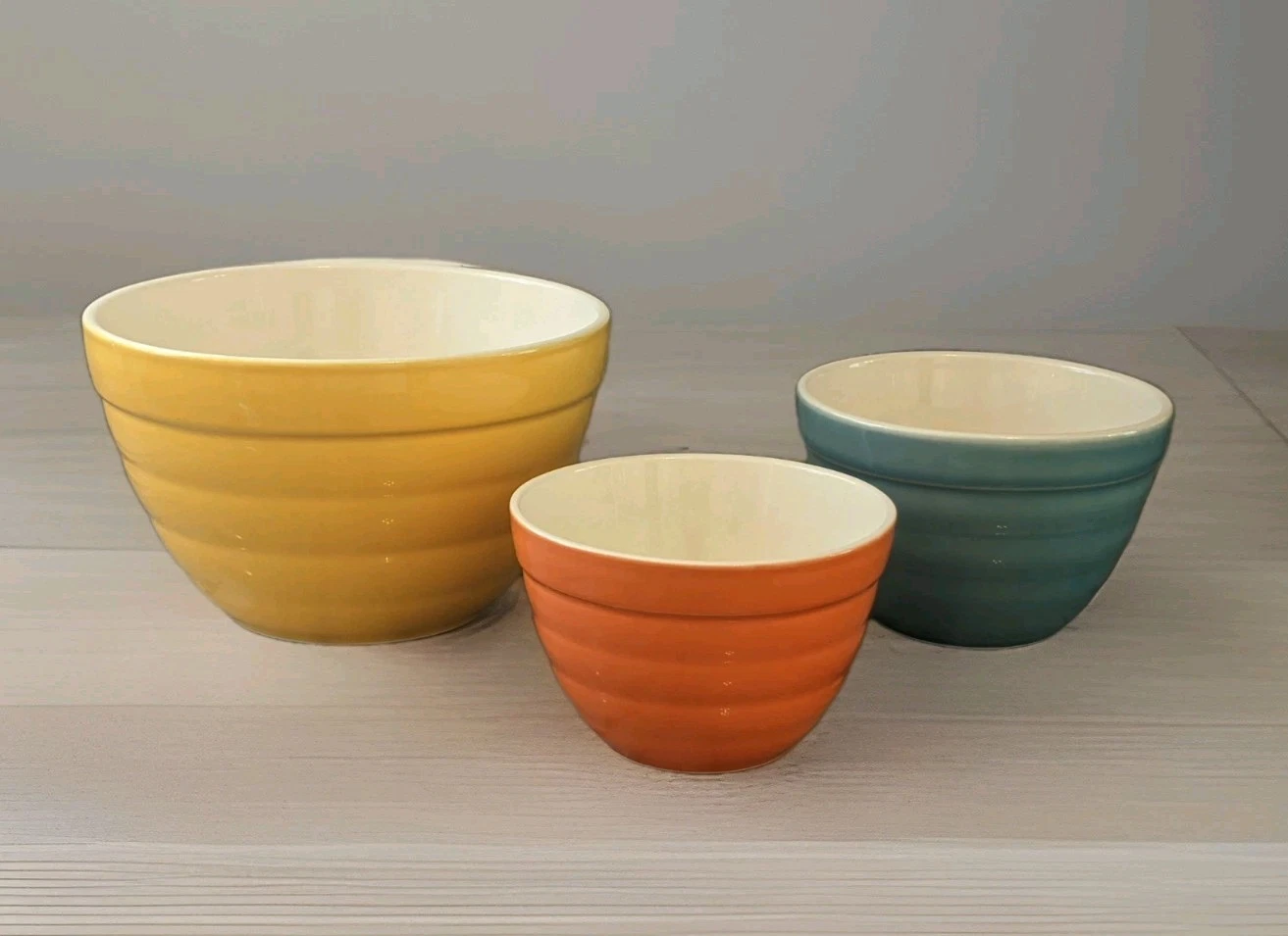 Vtg Crate & Barrel Parker Nesting Bowls Set of 3 Portugal, Yellow/Blue/ Red READ
Opens in a new wind