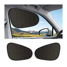 2PCS Universal Car Window Sun Shade, Car Sunshade for Side Window, Black, Opa...