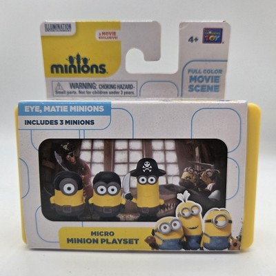 Minions Movie Micro Playset with 3 Figures Eye, Matie Minions Thinkway Toys New