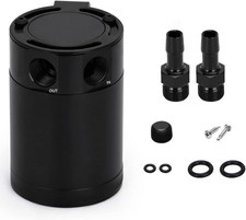 Baffled Oil Catch Can Kit Universal 2 Port Aluminum 2port Black Baffled Oil Catch Can Kit Universal 2 Port Aluminum 2port Black