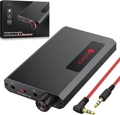 Portable 3.5Mm Headphone Amplifier with Bluetooth 5.0 Receiver, Two-Stage Gain S
