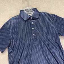 Collars  Co Dress Collar Polo Shirt Mens Medium Blue Geometric Performance