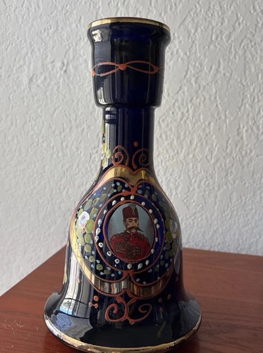 Böhmische Perser Kobaltblau Gold Vergoldet Glas Shisha Sockel/Dekorative Vase 10" - Bild 13 von 13