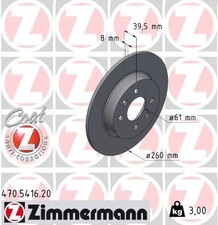 2x ZIMMERMANN Bremsscheibe 470.5416.20 für RENAULT