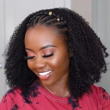 Hair Mongolian Afro Kinky Curly Clip In Hair Extensions 4C Afro Kinky Clip In...