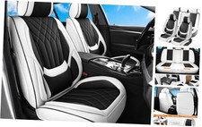 Car Seat Covers Full Coverage Luxury Leather Automotive Full Set Black White