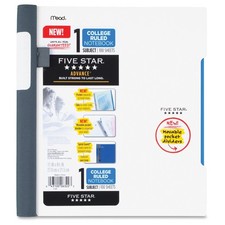 Mead MEA06322 Five Star Notebook 100 Pages College Ruled Assorted