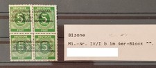 Bizone, IV/I b, (WSTĄŻKA CYFROWA), ** w bloku czwórkowym