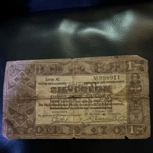 Netherlands 1 Gulden 1938 Circulated Banknote