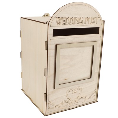 (JM01618)DIY Wooden Wedding Mailbox Post Box With Lock Key For Reception US