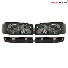 Conjunto de faros de humo para GMC Sierra Yukon 1999-07 par de repuesto de faros