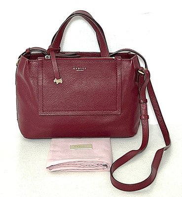 Radley Handtasche Umhängetasche Handtasche Farthing Downs Burgund Leder gebraucht
