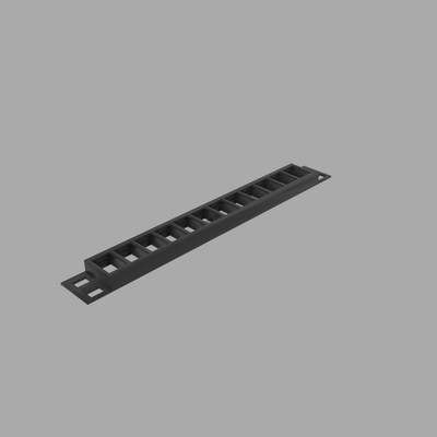 Homelab 10'' Mini Rack 1/2U Patch Panel | 12 Port Keystone | Black PETG