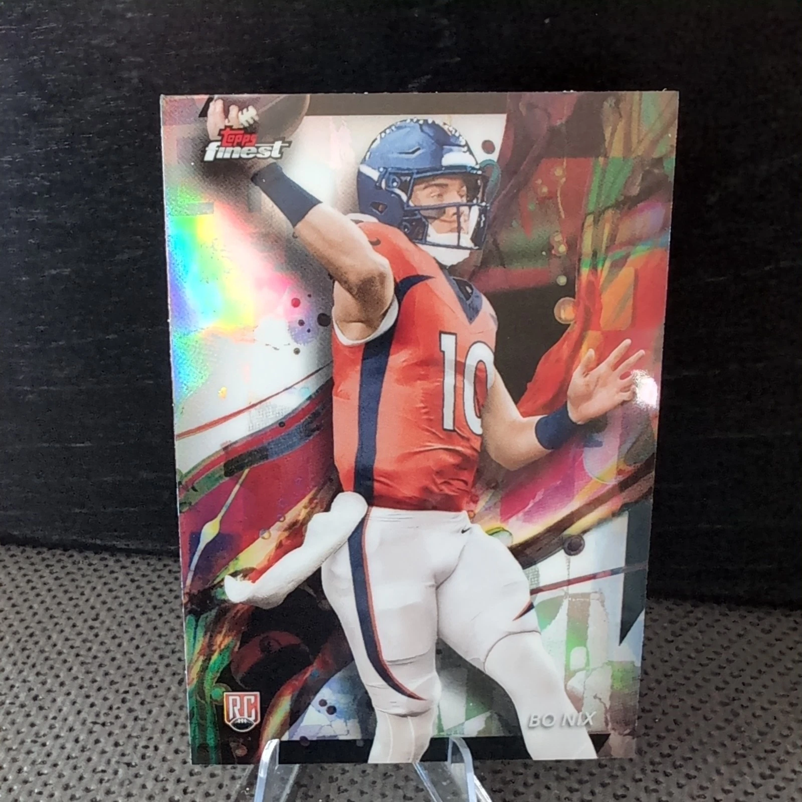 2024 Topps Finest Bo Nix RC Refractor Rookie Common #63 Broncos